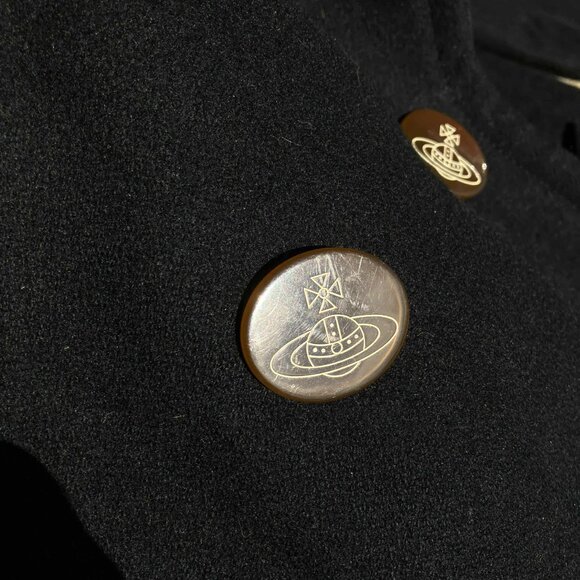 Vivienne Westwood Red Label Black Wool Pea Coat Jacket Size 3 M L (See Details) - Picture 11 of 12